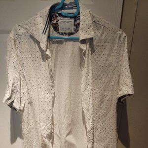 White dress shirt with black dots